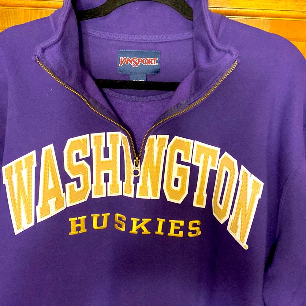 Men's Collegiate  Purple Washington Huskies 1/2 zip Pullover Sweatshirt